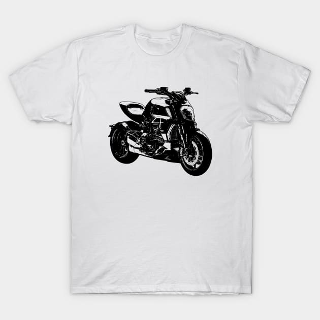 Diavel 1260S Bike Sketch Art T-Shirt by KAM Std